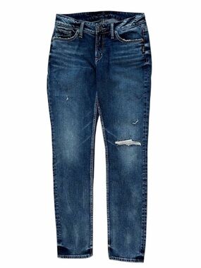 Silver Aiko Ankle Slim Destroyed Jeans